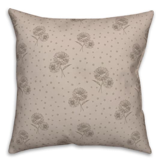 Floral Dots Throw Pillow